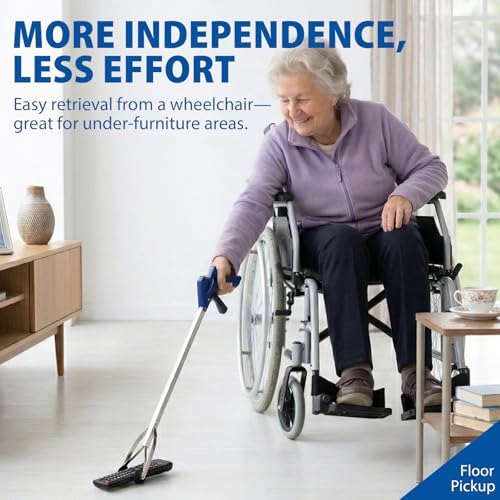 Blue Jay 30 Inch Reacher Grabber Tool with Rubber Suction Cups, Lightweight Long Arm Trash Picker Upper, Multipurpose Extending Reach Assist Stick, Mobility Aid for Seniors and Adults