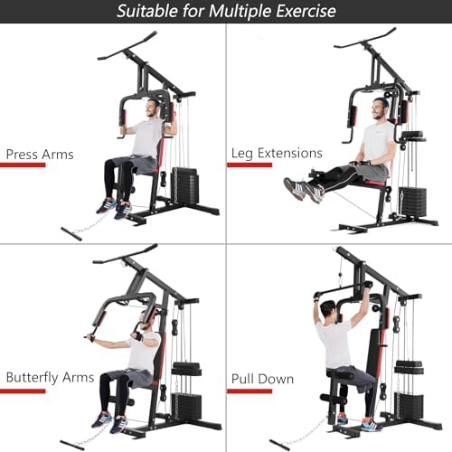 Goplus Multifunction Home Gym System Weight Training Exercise Workout Equipment Fitness Strength Machine for Total Body Training