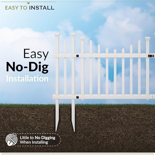Zippity Washington Picket Gate, White Vinyl DIY No Dig Kit