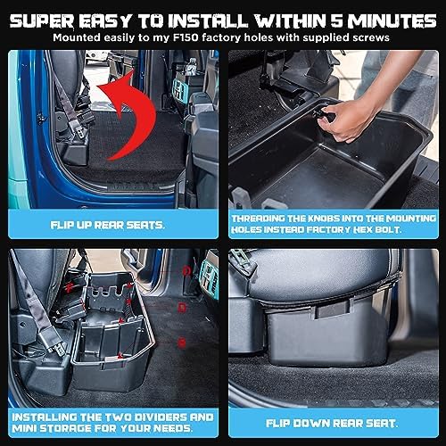 Underseat Storage Compatible with Ford F150(2015-2026)&Super Duty(2017-2026) SuperCrew/Crew Cab