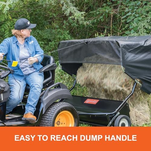 Agri-Fab 45-0546 52" Tow-Behind Lawn Sweeper, 26 cu. ft Hopper Bag Capacity, Leaf & Grass Catcher