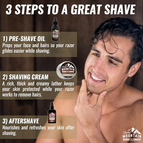 Rocky Mountain Barber Company Sandalwood Aftershave Balm for Men, 4 oz | Made with Sandalwood Essential Oil, Coconut Oil and Shea Butter
