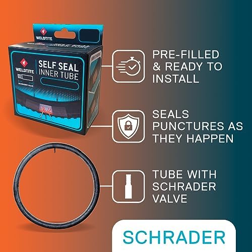 WELDTITE Self Sealing Bike Inner Tube, 27.5"/650B x 2.00-2.50 | Enhanced Durability, Schrader Valve