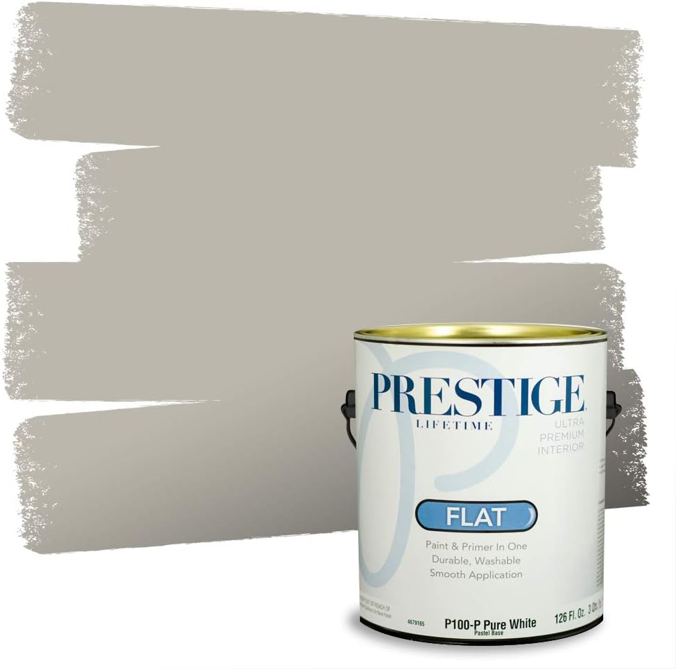 PRESTIGE Paints Exterior Paint and Primer In One, 1-Gallon, Satin, Comparable Match of Sherwin Williams* Black Magic*