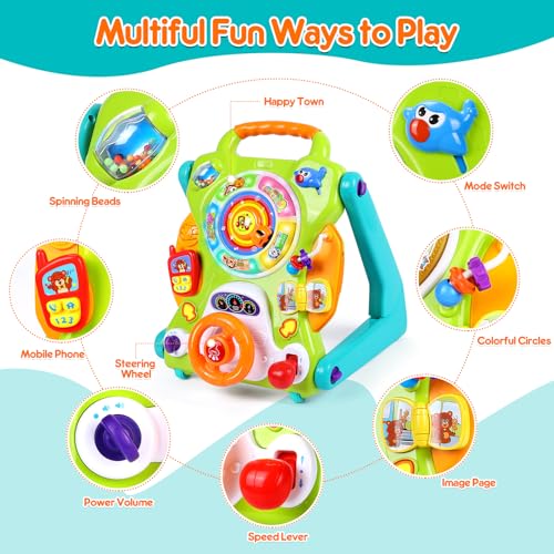 3-in-1 Baby Walker Sit to Stand Toy Activity Center for Infant Toddler 6M+
