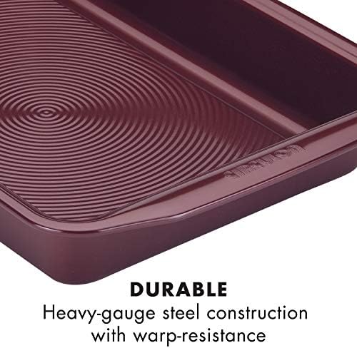 Circulon Nonstick Bakeware Set with Nonstick Cookie Sheet, Bread Pan, Bakings Pan and Cake Pans - 5 Piece, Chocolate Brown