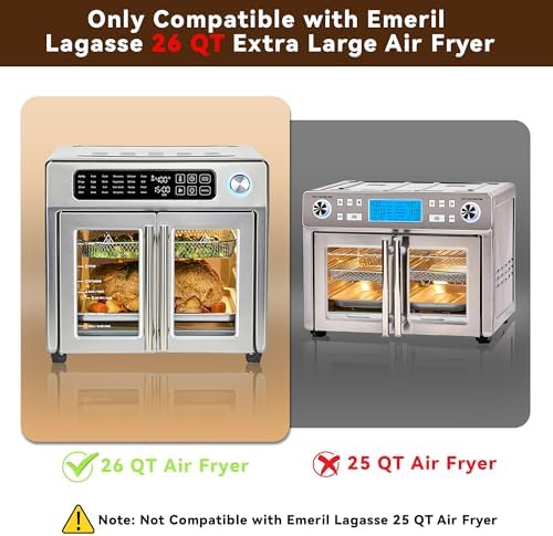 120PCS Air Fryer Liners Disposable for Emeril Lagasse 26QT Air Fryer | Unbleached Non-Stick Parchment Paper Sheets Accessories for Emeril Lagasse French Door 360 Air Fryer 26QT Toaster Oven