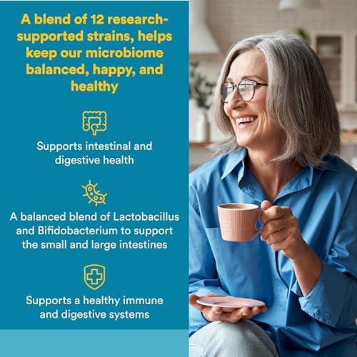 Natural Factors Ultimate Probiotic 12/12 Formula - Digestive Health Support Supplement with Probiotics - Immunity & Gut Health Support Supplement - 120 Vegetarian Capsules (120 Servings)