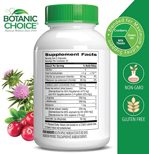 Botanic Choice Ultra Kidney Complex Kidney Support Supplement, 60 Capsules | Supports kidney health and helps flush toxins with milk thistle