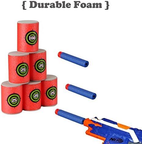 Dreampark Bullet Darts Target for Nerf: 24pcs Soft EVA Nerf Targets | Targets for N-Strike Elite Series Blasters - Red Foam Can Target for Kids Boys