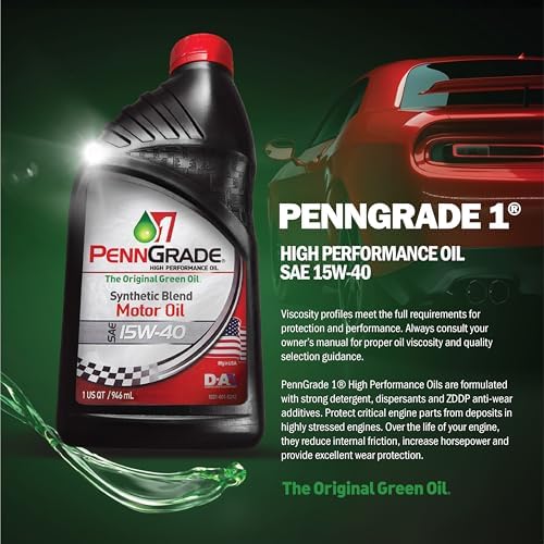 PENN GRADE 1 Synthetic Blend High Performance Oil SAE 15W-40 (1, Quart)