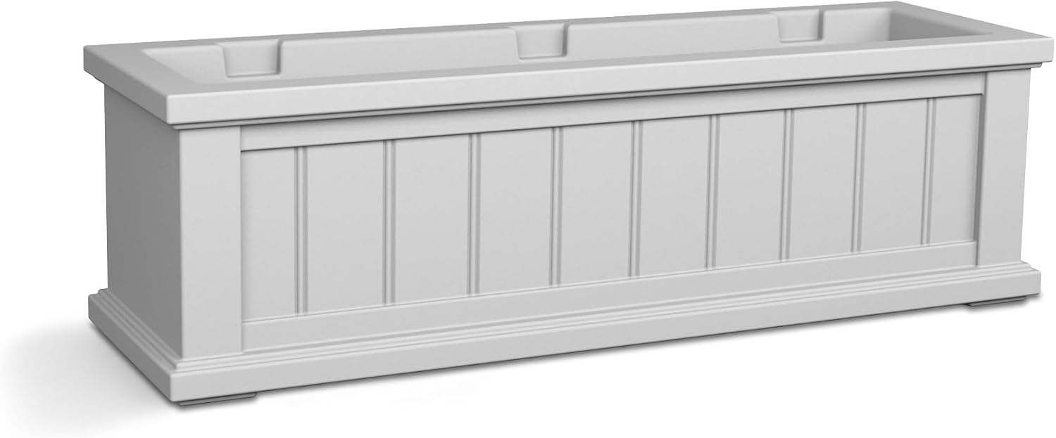 Mayne Cape Cod 3ft Window Box - White - 36in L x 11in W x 10.8in H - with 6.5 Gallon Built-in Water Reservoir (4840-W)