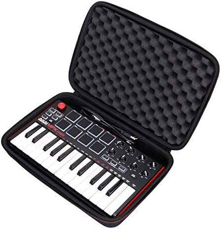 LTGEM Case Compatible with Akai Professional MPK Mini MK3 / MPK Mini Play MK3 25 Key USB MIDI Keyboard Controller, Black+Gray(Case Only)