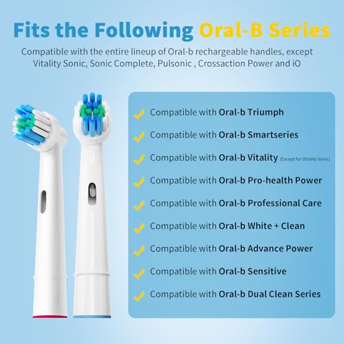 Replacement Toothbrush Heads Compatible with Oral B Braun, 12 Pcs | Professional Electric Toothbrush Brush Heads, Compatible with Oral B Replacement Heads Refill, 7000/Pro 1000/9600/500/3000
