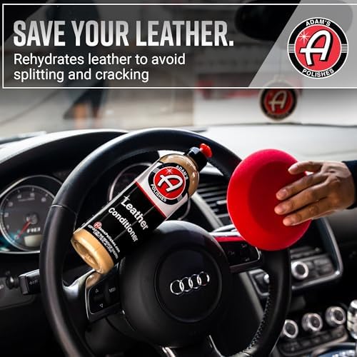Adam's Polishes Leather Care Kit - Leather Cleaner & Conditioner Car Cleaning Supplies | UV Protection for Interior Accessories Steering Wheel Seat