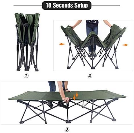 REDCAMP Oversized Camping Cots for Adults 500lbs, 33.5'' Extra Wide Tall Sleeping Cots Heavy Duty, XL Cots Portable for Outdoor Indoor Office