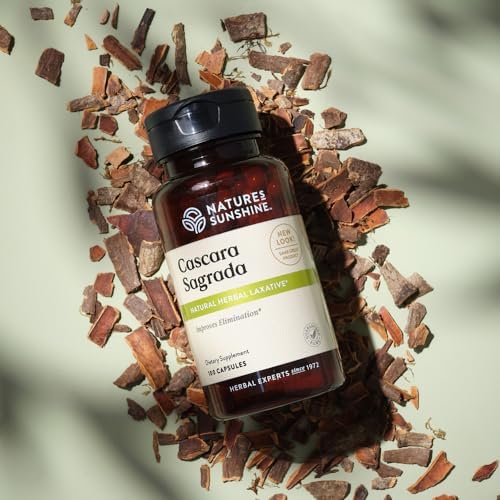 Nature's Sunshine Cascara Sagrada Capsules - Promotes Intestinal Support for a Healthy Colon - 100 Capsules (50 Servings)