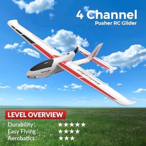VOLANTEXRC RC Glider Plane 4CH, New Version Remote Control Airplane with 6-Axis Gyro for Beginners