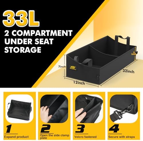 MIKKUPPA Truck Under Seat Storage - Fit for 2015-2024 Ford F150 F250 F350 | 3 Compartments for F-150 Storage Accessories, Truck Tool Box Organizer