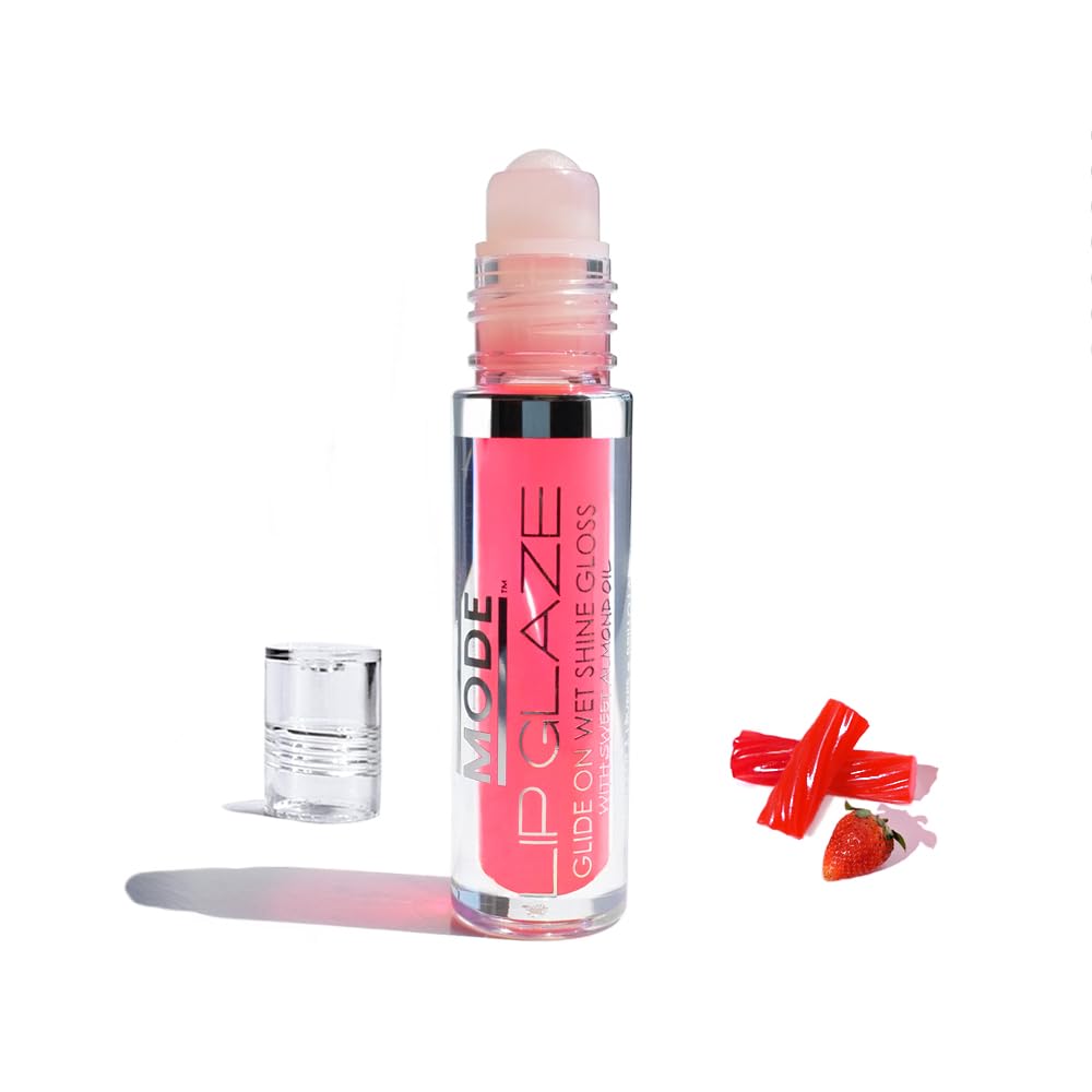 MODE Lip Glaze Cotton Candy Flavored Lip Gloss, Hydrating Sheer Wet Shine, Skincare Fruit Oils