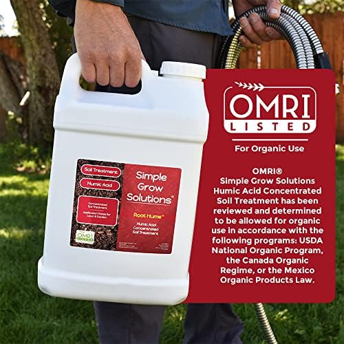 Raw Organic Soil Conditioner- Root Hume- Simple Grow Solutions- Natural Plant & Lawn Treatment- Nutrient Food Enhancer- Concentrated Liquid Humic - Grass, Tomatoes, Citrus, Flowers, Vegetables
