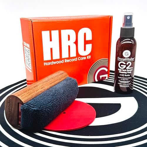 GrooveWasher Vinyl Record Cleaning Kit – Handcrafted Hardwood Handle with Scratch-Free Microfiber Pad