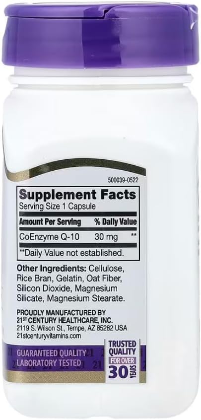 21st Century Co Q10 30 mg Capsules, 45 Count (21341) | Coenzyme Q10 30 mg Capsules, Energy & Cardiovascular Health Support