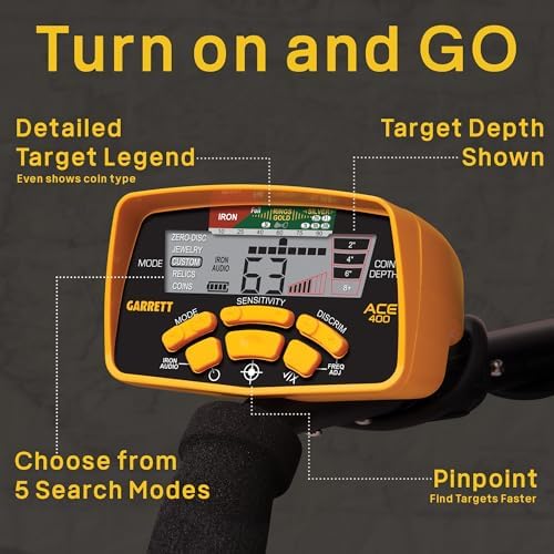 Garrett ACE 400 Metal Detector Bundle with Carry Bag
