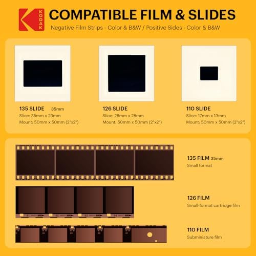 KODAK Slide N Scan Film & Slide Scanner, 22MP, 5" LCD Screen, 135/110/126mm