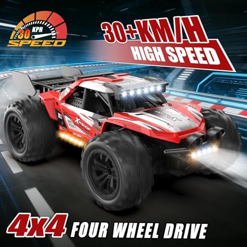 Remote Control Car, 4WD High Speed 30+KPH RC Cars for Boys Age 8-12, 2.4GHz RC Monster Truck Toys