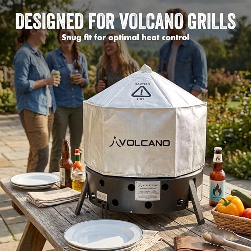 Volcano Lid for Volcano Collapsible Grill, Heat Resistant Polyester Cover, Heat Retention Lid for Baking, Smoking & Dutch Oven Cooking