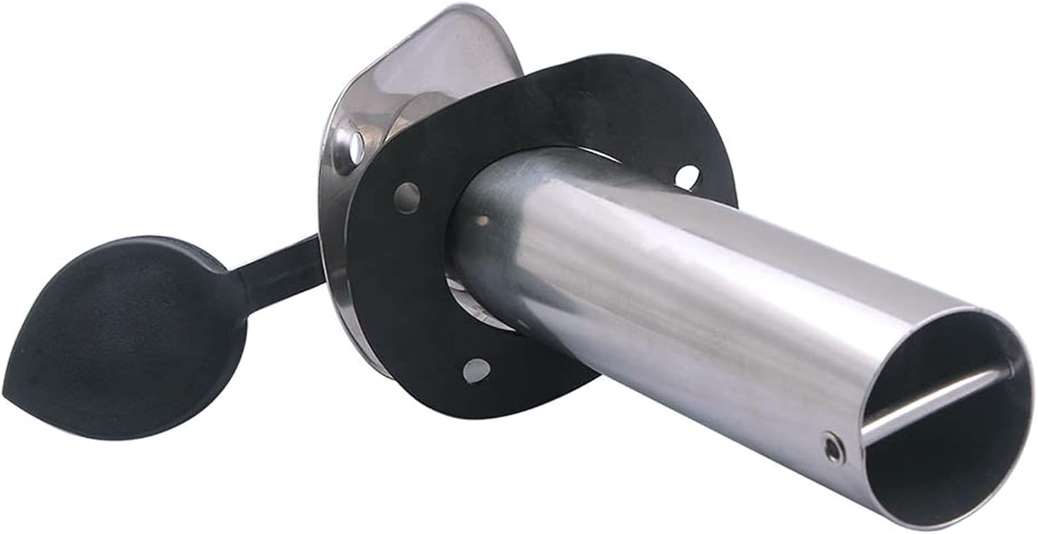 Hoffen 2Pcs Boat Stainless Steel Fishing Rod Holder Flush Mount 15/30/90 Degree with PVC Cap,Inner Tube and Gasket