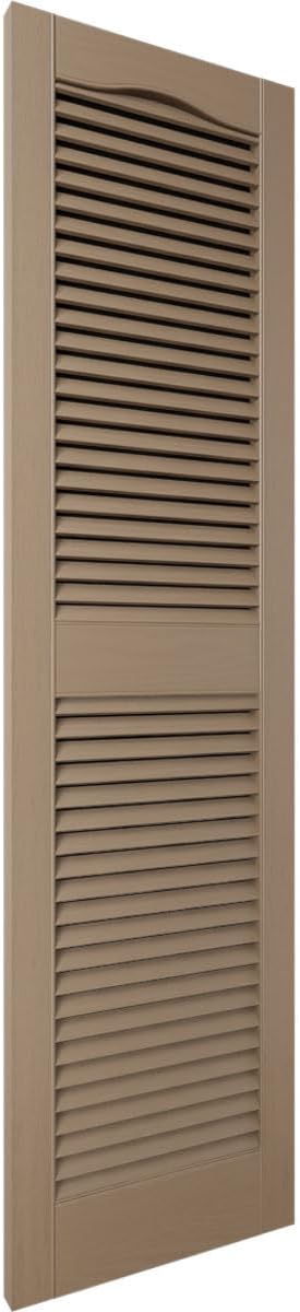 14 1/2"W x 60"H EverColor Open Louver Exterior Vinyl Shutters, w/Installation Shutter-Lok's & Matching Screws (Per Pair), Black