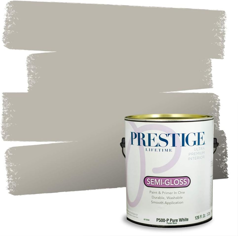 PRESTIGE Paints Exterior Paint and Primer In One, 1-Gallon, Satin, Comparable Match of Sherwin Williams* Black Magic*
