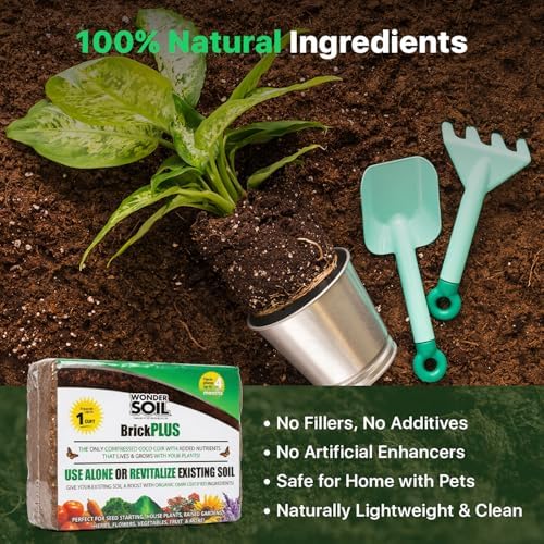 WONDER SOIL | (30 Quarts) The Only Ready to Plant Compressed Coco Coir Fully Loaded with Nutrients | 3-Pack Organic Coco Coir Brick | 3 Bricks