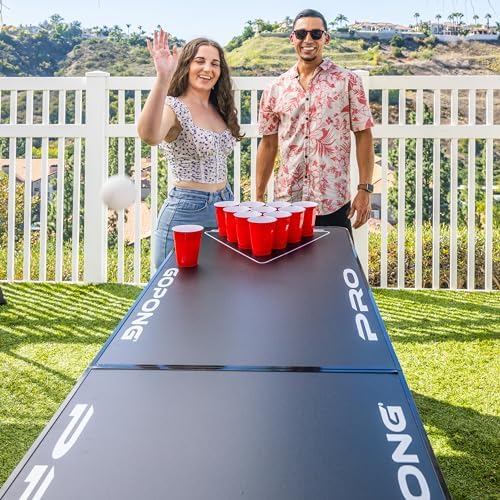 GoPong PRO 8 Foot Premium Beer Pong Table - Heavy-Duty (Black, 36-Inch Tall)