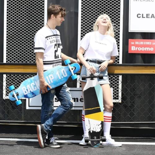 Junli 41 Inch Freeride Skateboard Longboard - Complete Skateboard Cruiser for Cruising, Carving, Free-Style and Downhill