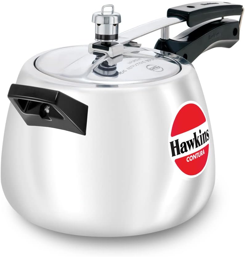 Hawkins 3.5 Litre Contura Pressure Cooker, Handi Inner Lid Cooker, Silver (HC35)