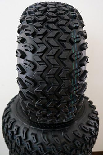 10" BULLDOG Black Wheels on 22x11-10 All Terrain Golf Cart Tires - Set of 4