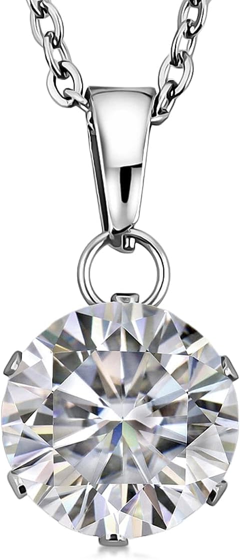 2 Piece Set Crystal Solitaire Earrings Pendant Necklace 18 Inches in Steel