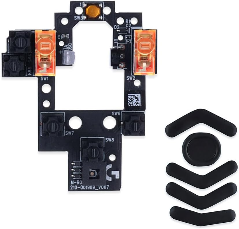 HUYUN Mouse Switch Button Micro Switch Board with Mice Feet Sticker Replacement for Logit G604 Wireless Gaming Mouse (D2FC-F-7N 20M)