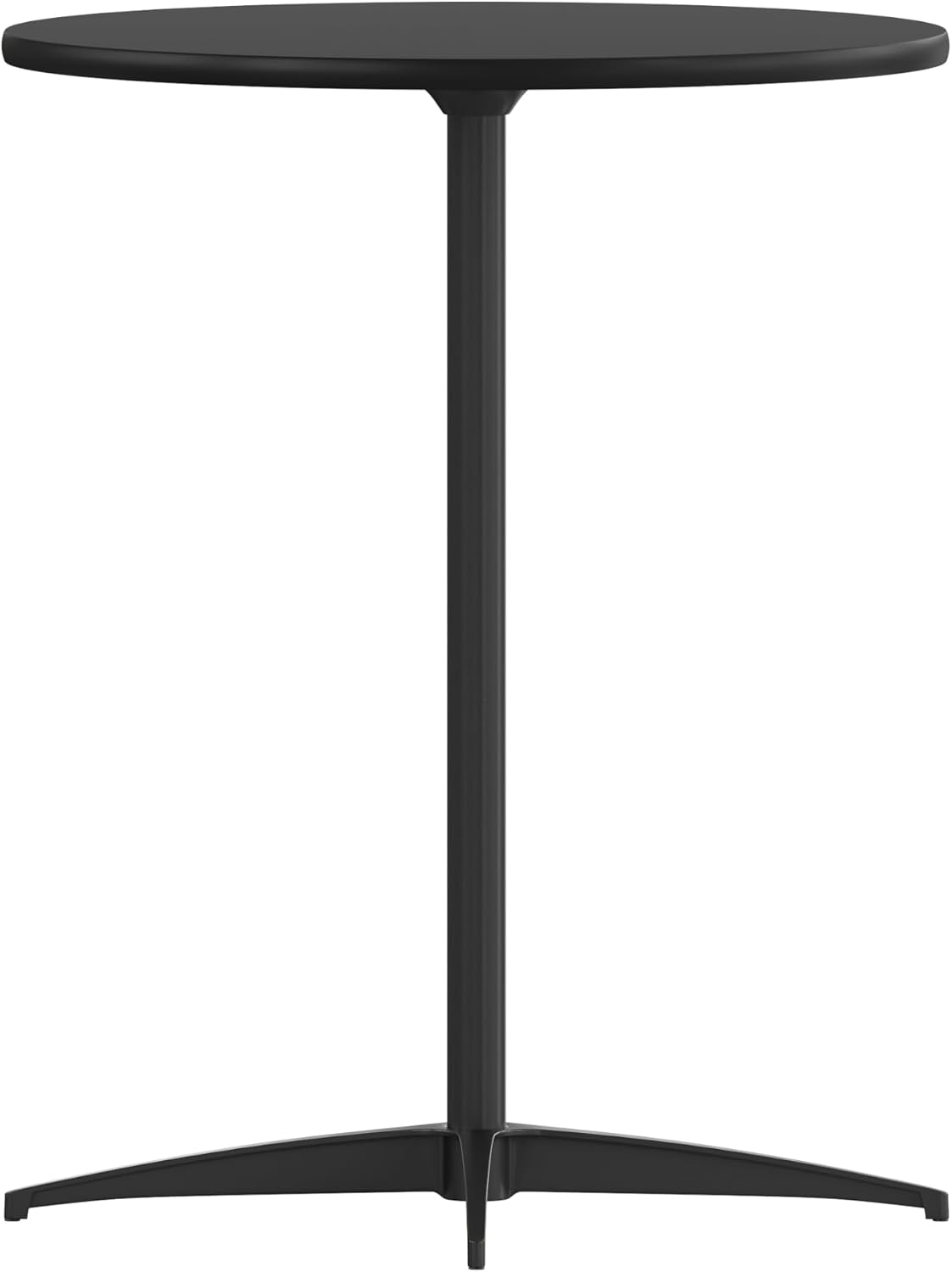 Flash Furniture Lars 24" Round Wood Cocktail Table with 30" and 42" Adjustable Columns, Adjustable Bar Height, for Events or Home Use