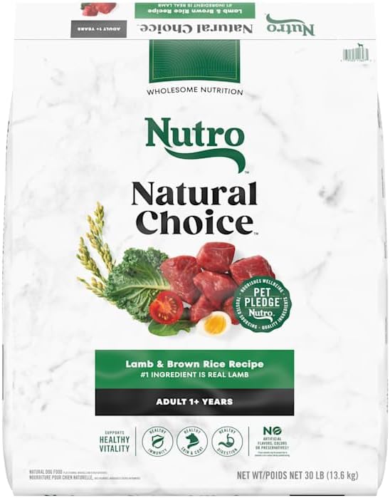 Nutro Natural Choice Adult Dry Dog Food, Chicken & Brown Rice Recipe, 5 lb | Non-GMO, Real chicken #1 ingredient, no corn, wheat, soy or chicken by-product meal, supports skin & coat/digestion/immunity