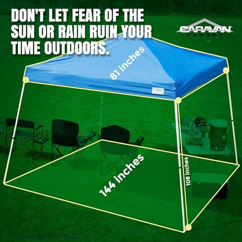 Caravan Canopy Pop-Up Tent V Series 2 12 x 12 ft Slanted Leg Instant Shade, Blue