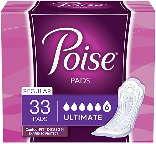 Poise Pads, Regular Length, Ultimate Absorbency 33 Pads (Pack of 2)
