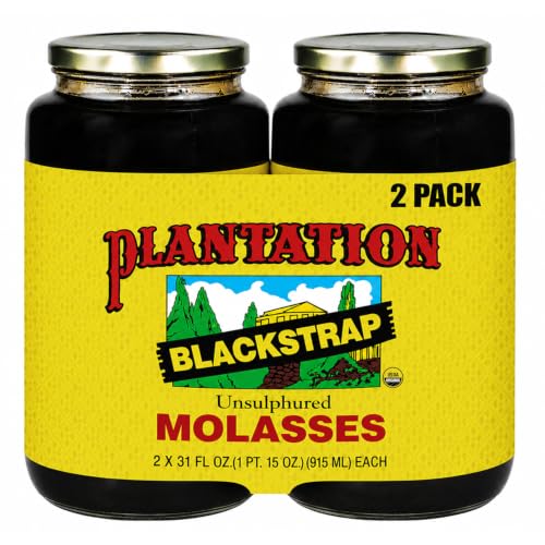 Plantation Blackstrap Molasses 31 oz – Unsulphured Blackstrap Molasses, Rich Natural Sweetener for Baking, BBQ, Baked Beans, Gingerbread & Beverages