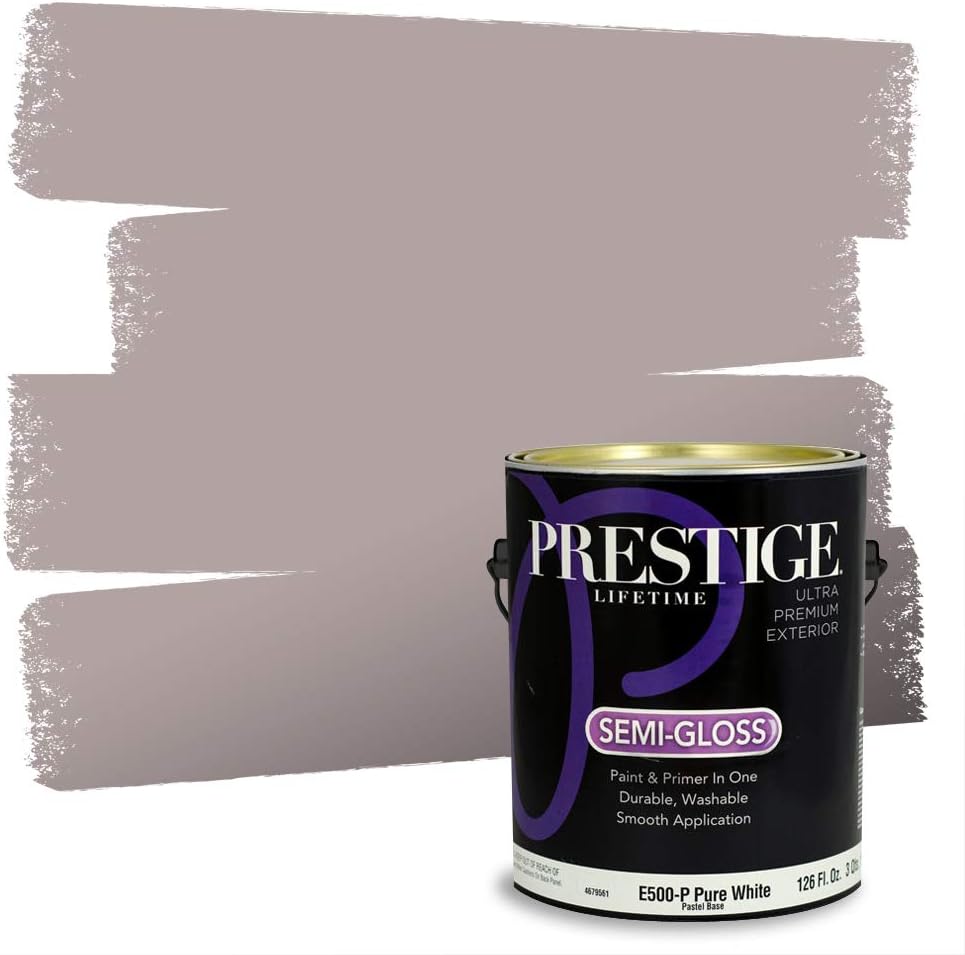 PRESTIGE Paints Exterior Paint and Primer In One, 1-Gallon, Satin, Comparable Match of Sherwin Williams* Socialite*
