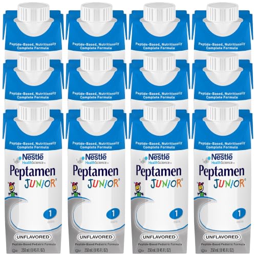 Peptamen Junior, Calorically Dense Tube Feeding Formula, For GI-Impaired Children ages 1-13 years (1 kcal/mL), Unflavored, 8.45 Fl Oz
