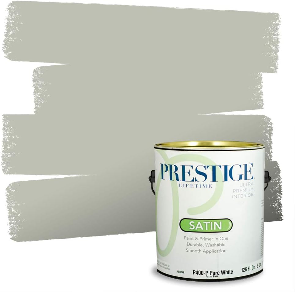 PRESTIGE Paints Exterior Paint and Primer In One, 1-Gallon, Flat, Comparable Match of Sherwin Williams* Coastal Plain*