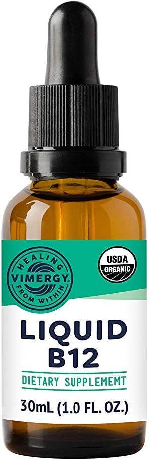 Vimergy Liquid Vitamin B12 Brain Function, 2500 mcg, Organic, 30 Servings | Brain Body Nourish*, Supports Oxygen and energy to the Brain*, Methylcobalamin & Adenosylcobalamin, Vegan, Non-GMO